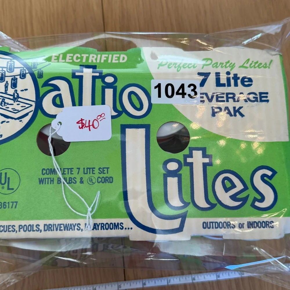 VTG Pepsi Patio Lites Electric 7 Lite Beverage Pak‎ Party String Lights Complete